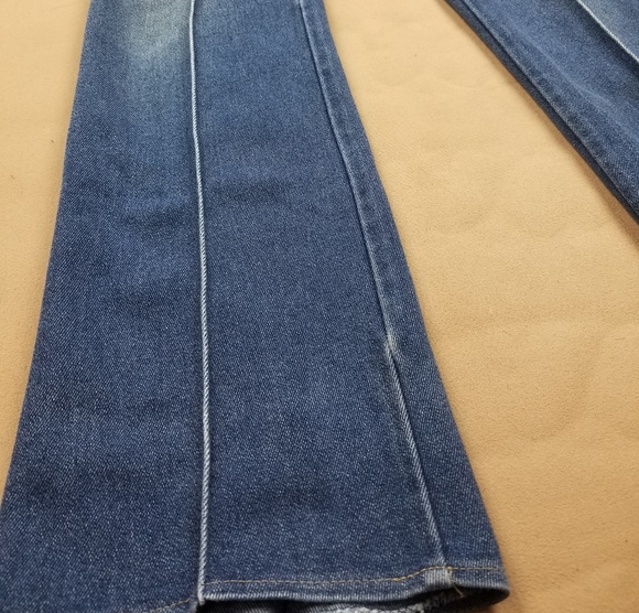 VTG 90's 80's Wrangler Slim Fit Flares Medium Wash - Picture 4 of 9